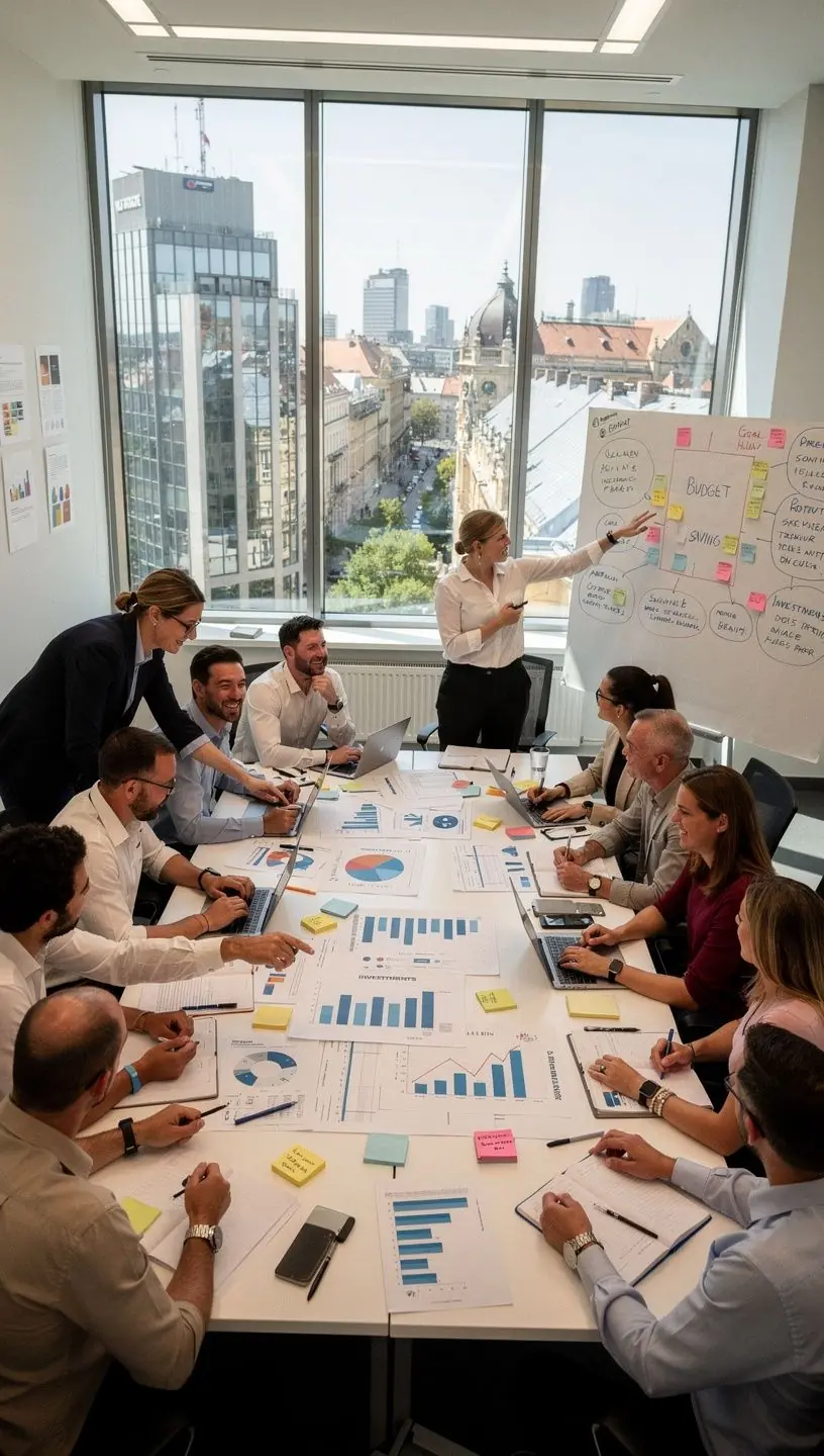 Exkluzív, nyomtatott pénzügyi útmutató kézben tartása és olvasása